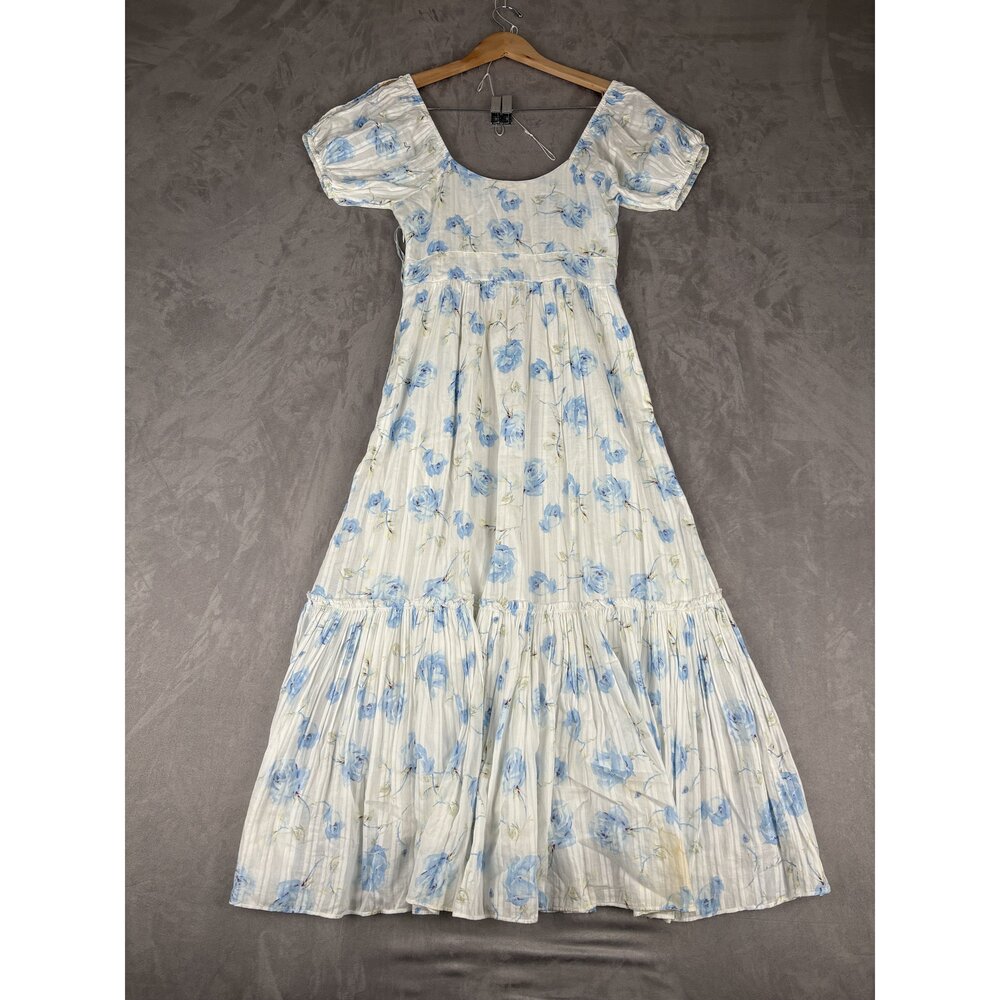 Loveshackfancy Blue Floral Tiered Maxi Dress Size 4 - Picture 3 of 11